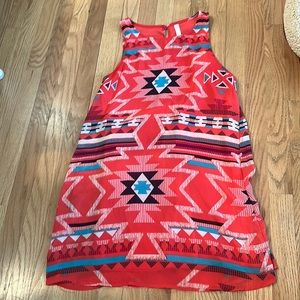 Medium shift dress like new condition - salmon color + white blue & navy